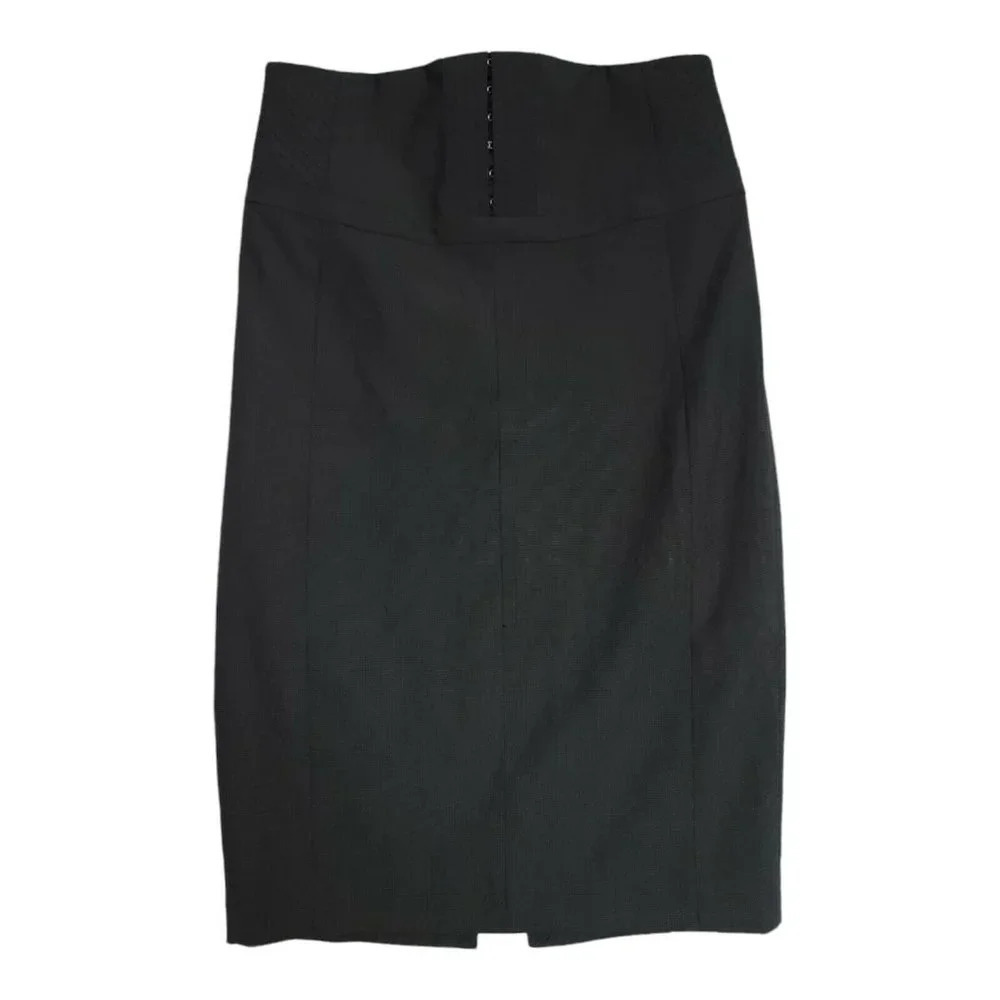 Express Design Studio Womens Pencil Skirt Gray Career Lined Size 0 Great Accents